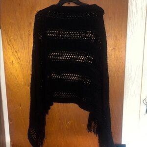 Source Unknown Black Knit Poncho